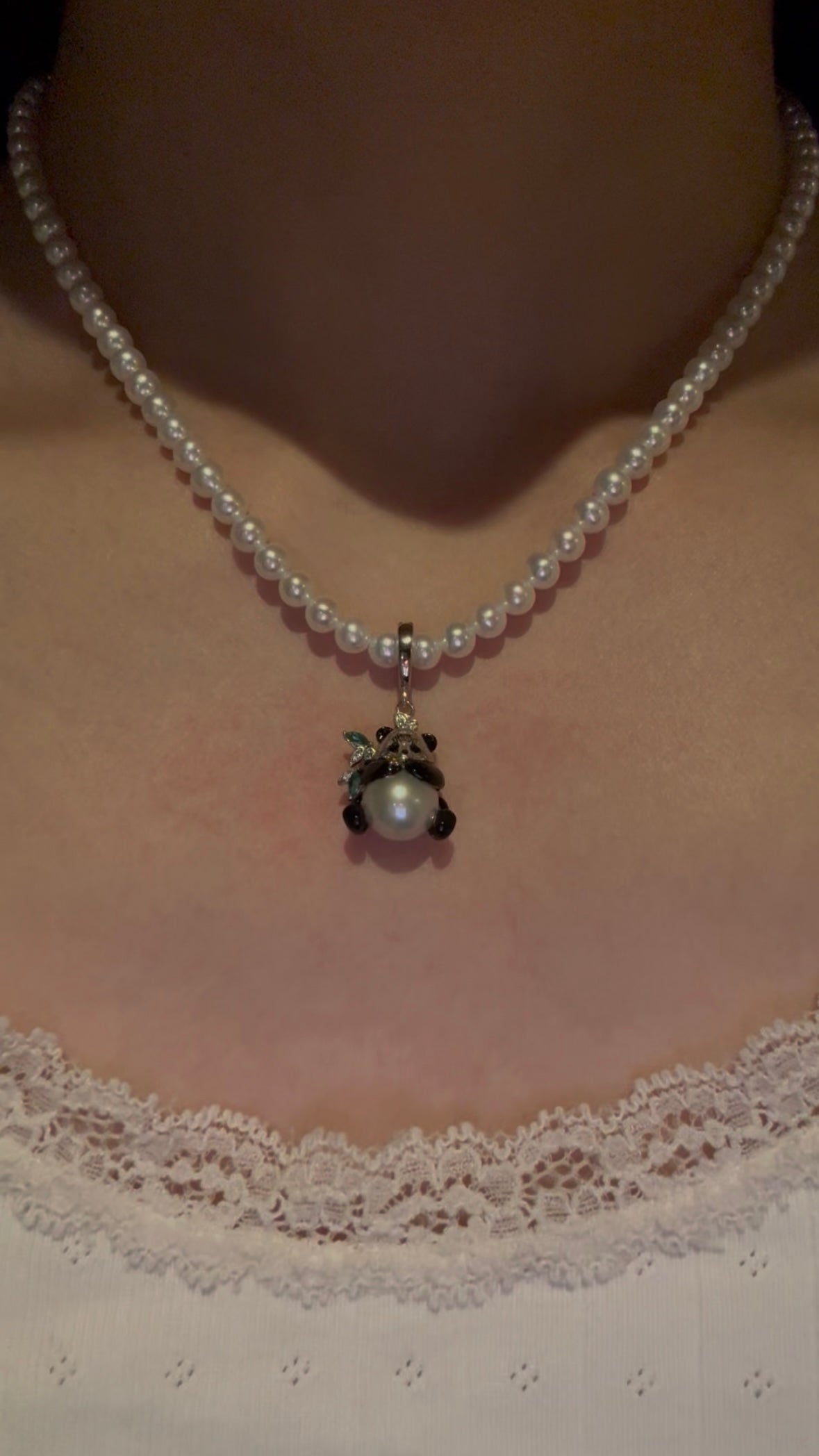 Rare Panda Akoya Pearl Pendant