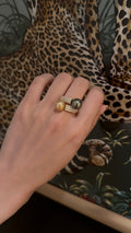 Tahitian & Golden South Sea Toi et Moi Double Pearl Ring